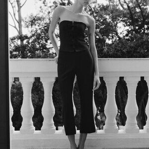 ZARA STRAPLESS BOW JUMPSUIT